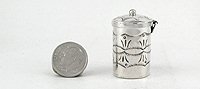 Navajo sterling silver Pill round pill box with turquoise stone
