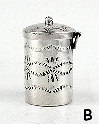 Navajo sterling silver Pill round pill box with turquoise stone