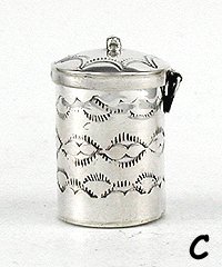 Navajo sterling silver Pill round pill box with turquoise stone