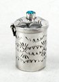 Navajo sterling silver Pill round pill box with turquoise stone