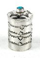 Navajo sterling silver Pill round pill box with turquoise stone