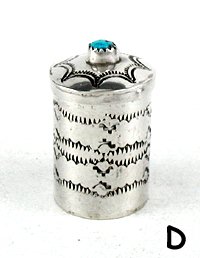 Navajo sterling silver Pill round pill box with turquoise stone