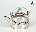 Navajo sterling silver miniature kettle