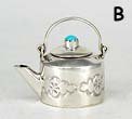 Navajo sterling silver miniature kettle