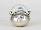 Navajo sterling silver miniature kettle