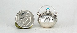 Navajo Handmade Sterling Silver and Turquioise Miniature ketrtle