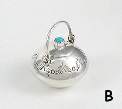 Navajo Handmade Sterling Silver and Turquioise Miniature ketrtle