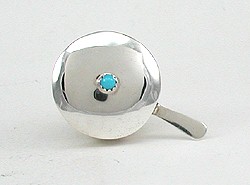 Navajo Handmade Sterling Silver and Turquioise Miniature frying pan