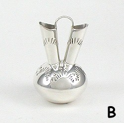 Navajo Handmade Sterling Silver and Turquioise Miniature Wedding Vase