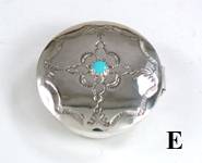 Navajo sterling silver Pill round pill box with turquoise stone