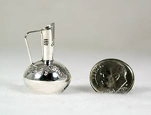 Navajo Handmade Sterling Silver and Turquioise Miniature Wedding Vase