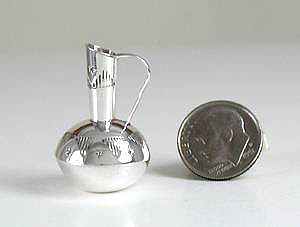 Navajo Handmade Sterling Silver and Turquioise Miniature Wedding Vase