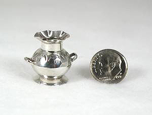 Navajo Handmade Sterling Silver and Turquioise Miniature Coffee Pot