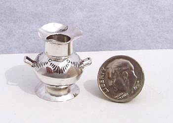 Navajo Handmade Sterling Silver and Turquioise Miniature Frying Pan