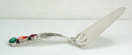 Navajo Sterling Silver Pie Cake Server by Don Platero