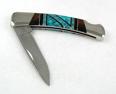 Navajo Inlay Buck Pocket Knife