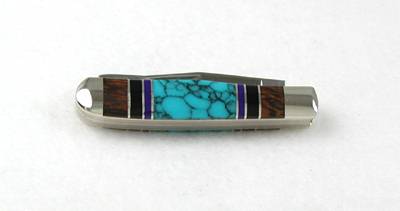 Navajo Inlay Frost Penknife with inlay handle.