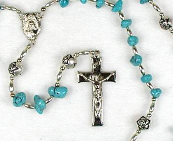 Navajo Sterling Silver and Turquoise Rosary