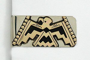 Hand made Native American Indian Jewelry; Navajo Sterling Silver Eagle Money Clip
