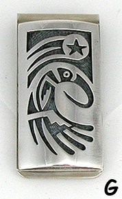 Native American Hopi  Indian Jewelry; Hopi Sterling Silver Kokopelli Money Clip