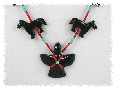 Navajo Heishi Horse Fetish Choker Necklace