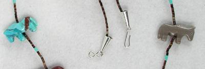 Navajo Heishi Horse Fetish Choker Necklace and Earrings