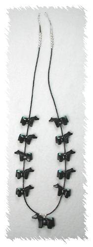Navajo Heishi Horse Fetish Choker Necklace and Earrings