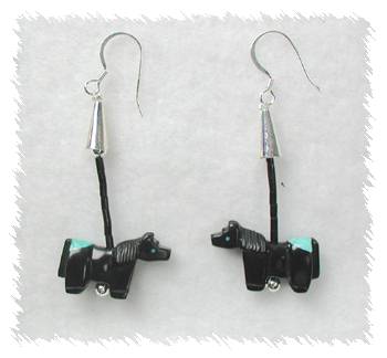 Navajo Heishi Horse Fetish Choker Necklace and Earrings
