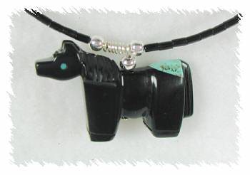 Navajo Heishi Horse Fetish Choker Necklace and Earrings
