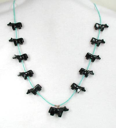 Navajo Heishi Horse Fetish Choker Necklace and Earrings