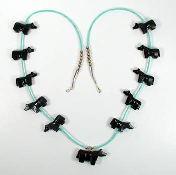 Navajo Heishi Horse Fetish Choker Necklace and Earrings
