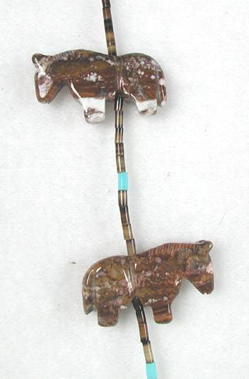 Navajo Heishi Horse Fetish Choker Necklace and Earrings