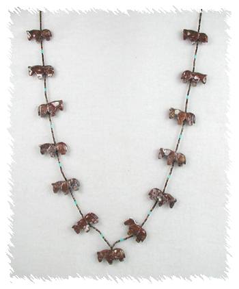 Navajo Heishi Horse Fetish Choker Necklace and Earrings