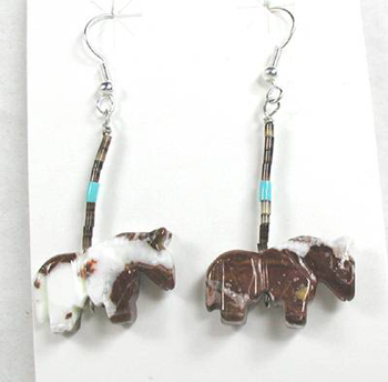Navajo Heishi Horse Fetish Choker Necklace and Earrings