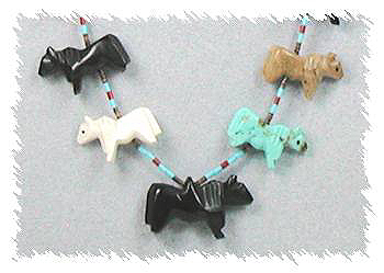 Zuni Heishi Fetish Necklace by Frank Avelecio