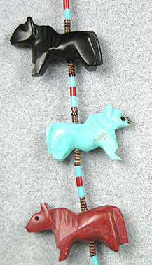Zuni Heishi Fetish Necklace by Frank Avelecio