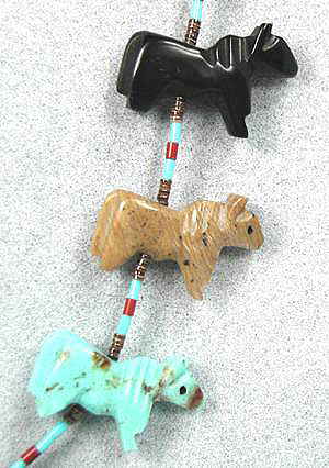 Zuni Heishi Fetish Necklace by Frank Avelecio