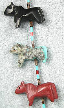 Zuni Heishi Fetish Necklace by Frank Avelecio