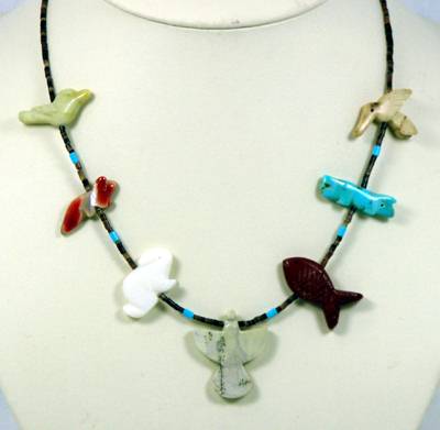 Navajo Heishi Fetish Choker Necklace