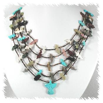 Navajo Heishi Animal Fetish Necklace
