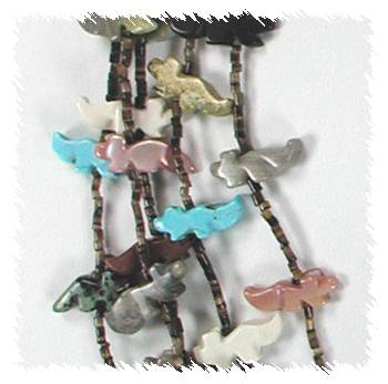 Navajo Heishi Animal Fetish Necklace