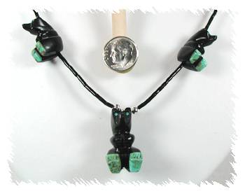 Navajo Heishi Horse Fetish Choker Necklace and Earrings