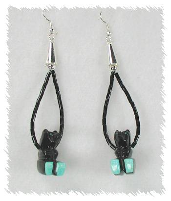 Navajo Heishi Horse Fetish Choker Necklace and Earrings