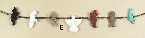 Navajo 9-Animal Fetish Necklace with Thunderbird Drop