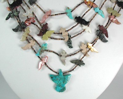 Navajo Heishi Animal Fetish Necklace