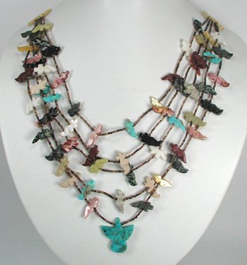 Navajo Heishi Animal Fetish Necklace
