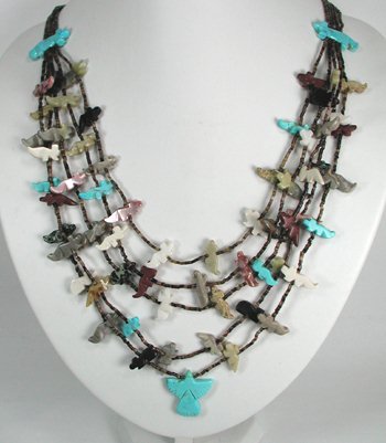Navajo Heishi Animal Fetish Necklace