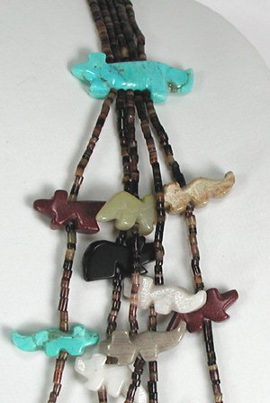 Navajo Heishi Animal Fetish Necklace