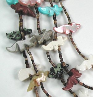 Navajo Heishi Animal Fetish Necklace