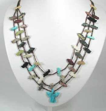 Navajo Heishi Animal Fetish Necklace